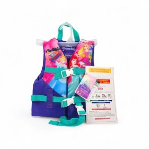 Disney Princess Girls Life Jacket PFD, Child 33–55 lbs, Floater, Swim Vest
